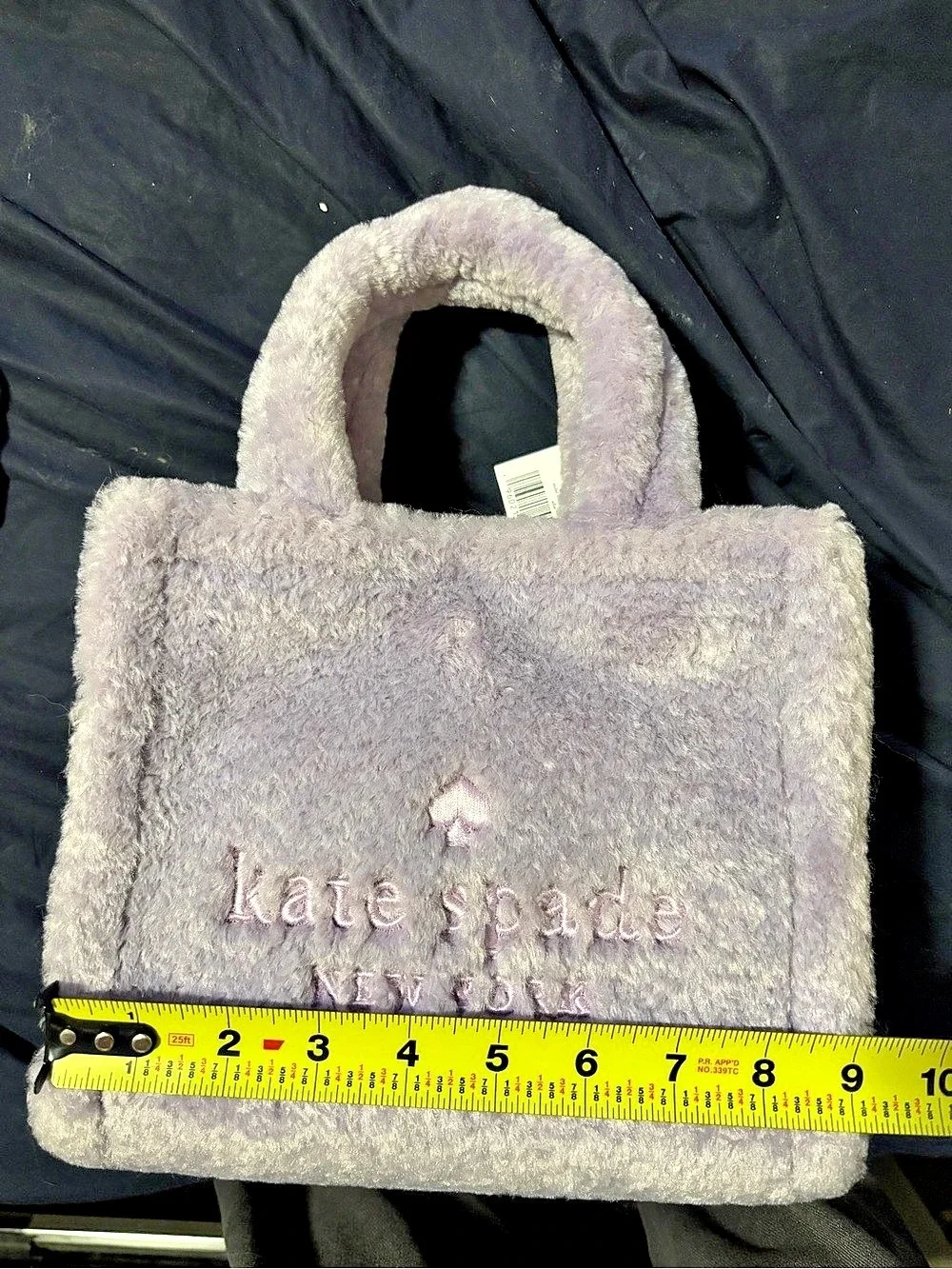 Kate Spade Ellie Small Tote Faux Fur Small Tote Purple NWT